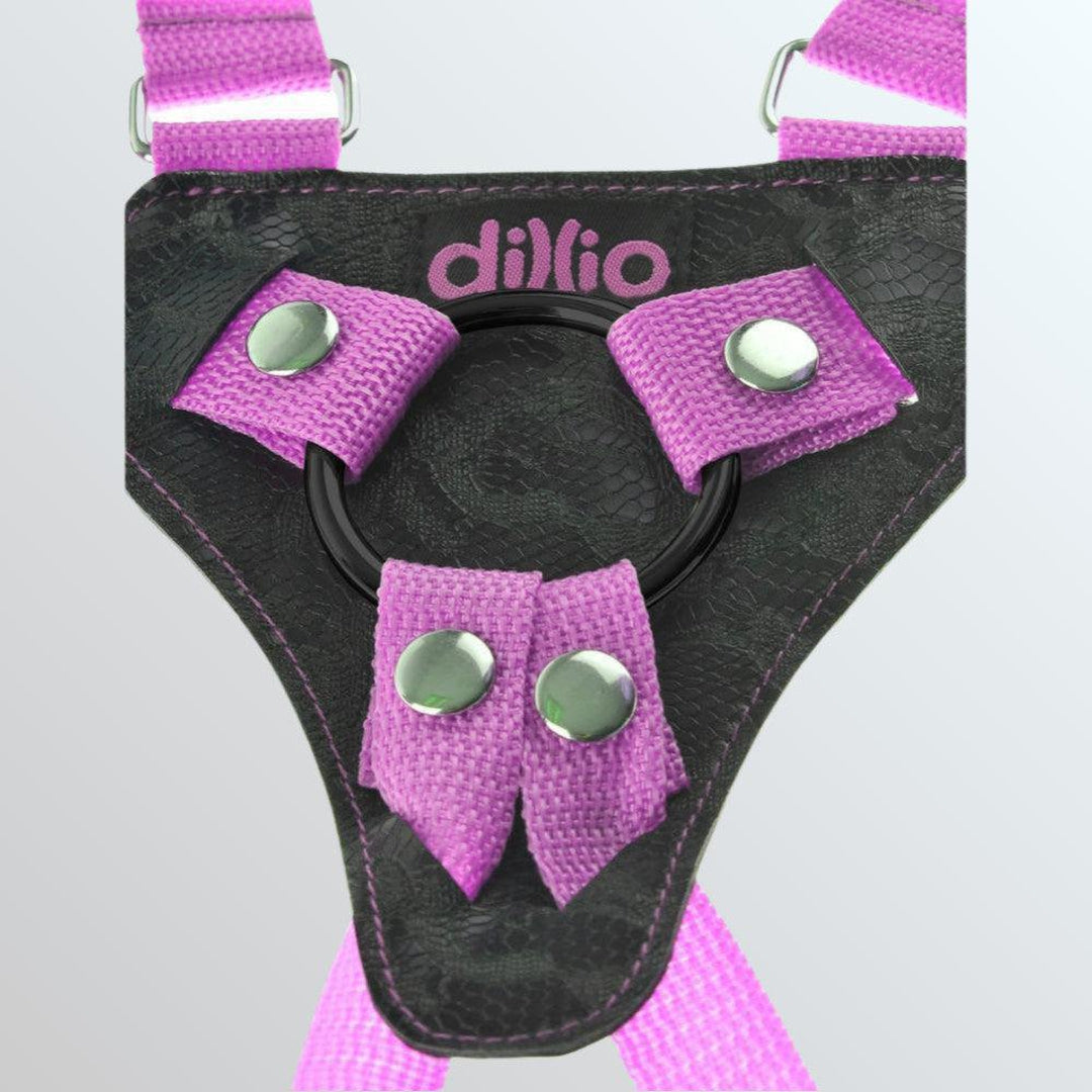 Dillio 7" Pink Strap-on Suspender Harness Set