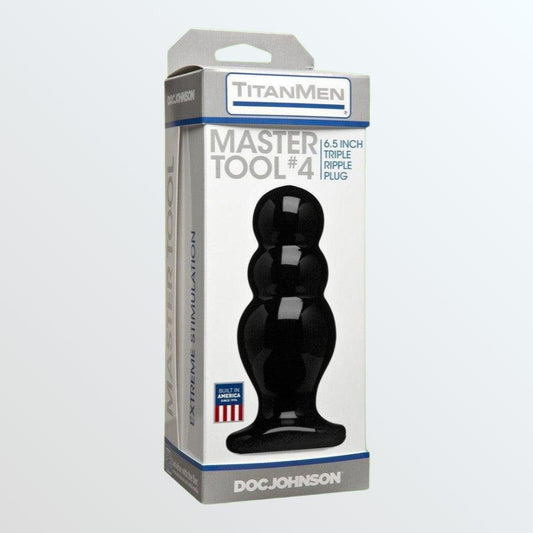 Doc Johnson Titanmen Tool 'Master #4' Triple Ripple Butt Plug 1080