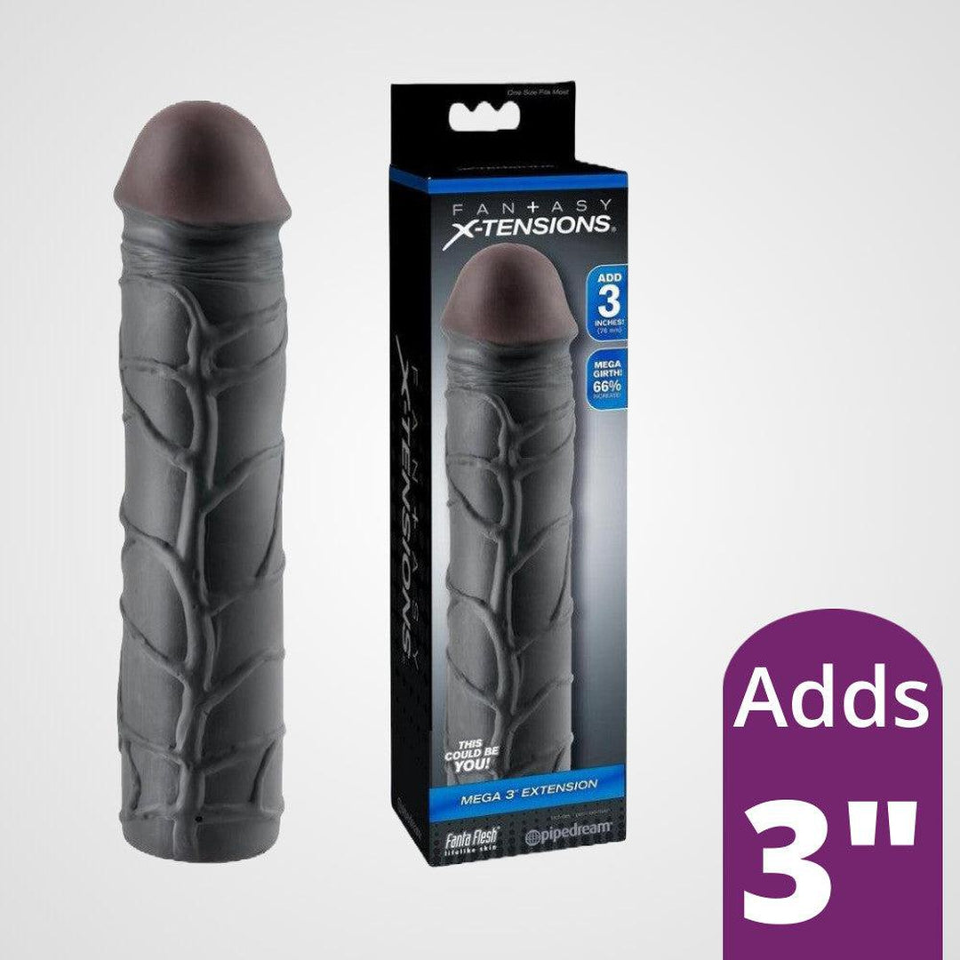 Fantasy X-Tension Mega 3" Penis Extension Black Color Condomania.com Fantasy X-Tension Mega 3" Penis Extension Black Color Condomania.com