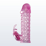 Fantasy X-Tensions Vibrating Penis Extension Sleeve with Clitoral Massager