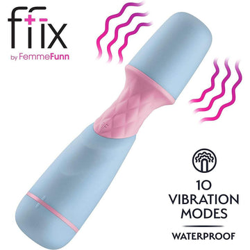 Femme Funn FFIX Mini Wand Massager Blue - 10 Vibration Modes   Condomania.com