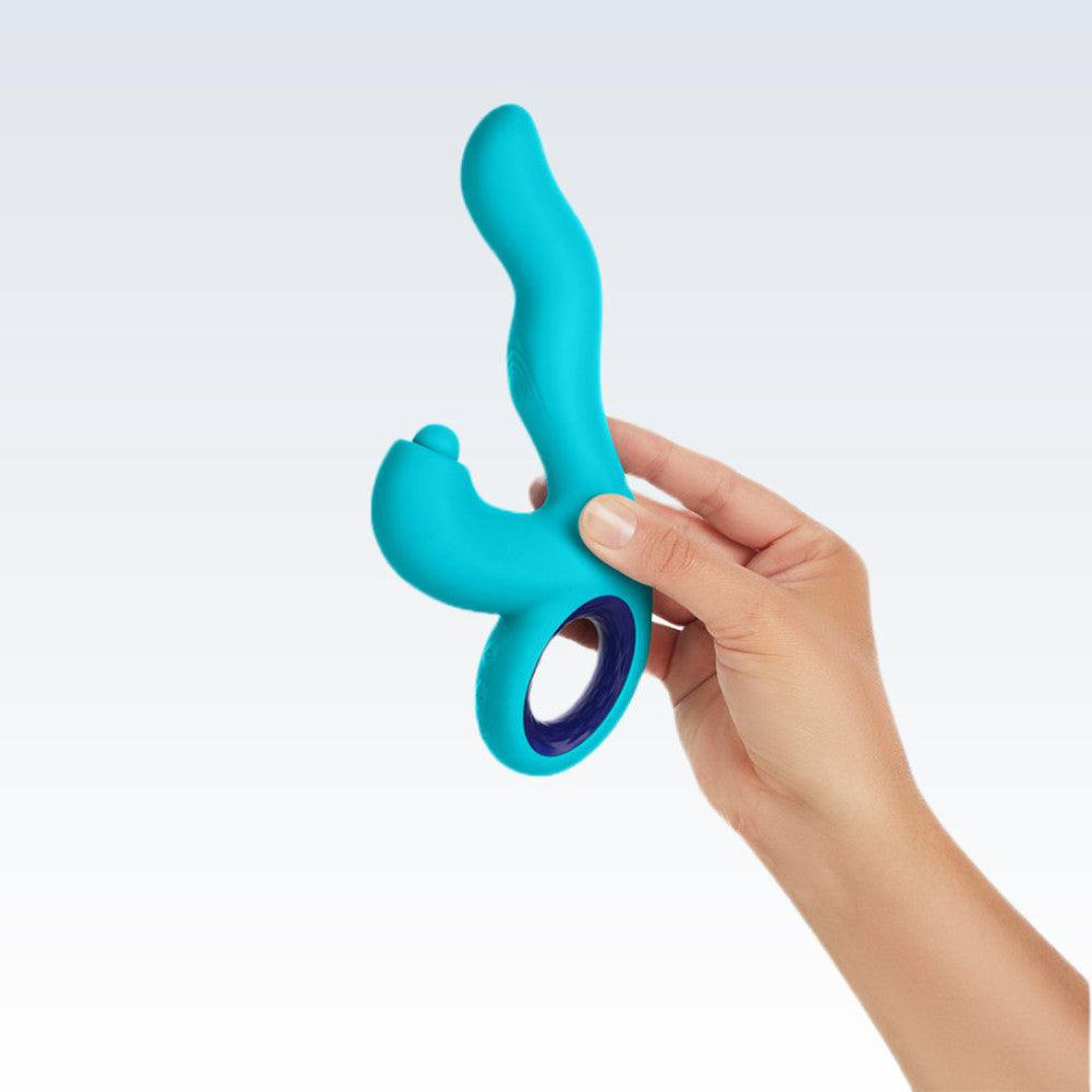 Femme Funn Klio G-Spot Rabbit Vibrator Aqua - Thumping Condomania.com Femme Funn Klio G-Spot Rabbit Vibrator Aqua - Thumping Condomania.com