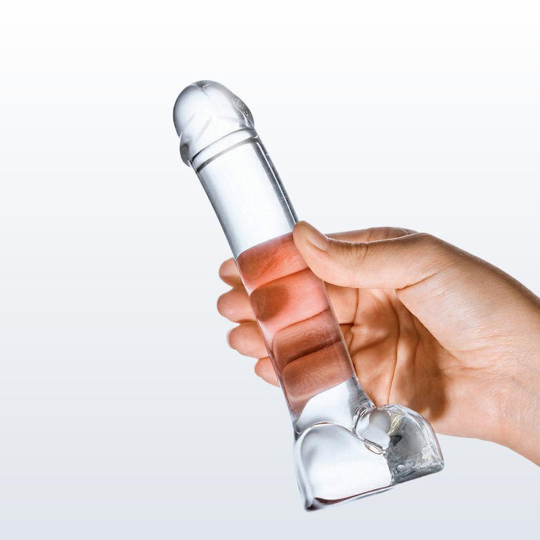 Gläs 7" Realistic Curved Glass G-Spot Dildo