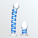 Gläs Double Penetration Swirly Glass Dildo and Butt Plug Set