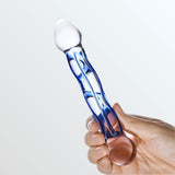 Gläs Full Tip 6.5" Textured Glass Dildo