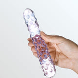 Gläs Purple Rose Nubby 7" Glass Dildo