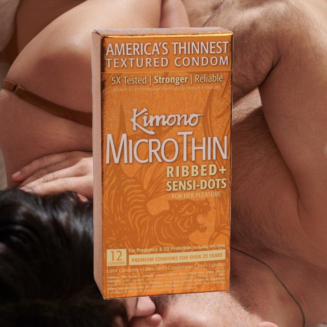 Kimono MicroThin Ribbed + Sensi-Dots Condoms