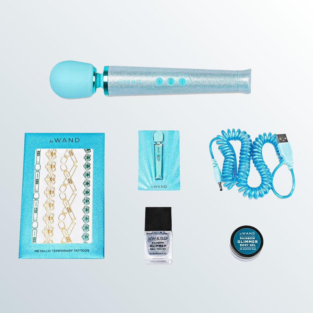 Le Wand All That Glimmers Small Wand Vibrator Blue Condomania.com Le Wand All That Glimmers Small Wand Vibrator Blue Condomania.com