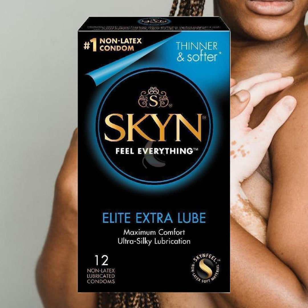SKYN Elite Extra Lubricated Non-Latex Condoms 12-Pack Condomania.com SKYN Elite Extra Lubricated Non-Latex Condoms 12-Pack Condomania.com