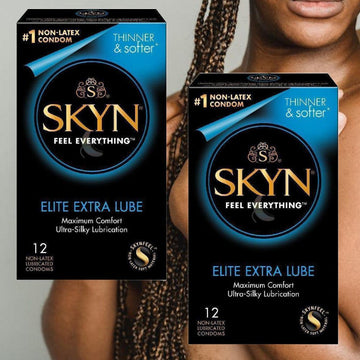 SKYN Elite Extra Lubricated Non-Latex Condoms 12-Pack Condomania.com SKYN Elite Extra Lubricated Non-Latex Condoms 12-Pack Condomania.com