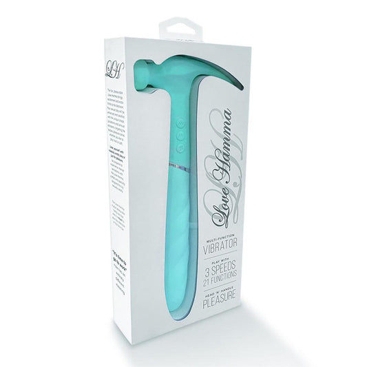 Love Hamma Thrusting Multi-Function Vibrator - Aqua 1080