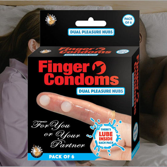 Finger Condoms with Pleasure Nubs - Lubricated 6-Pack Condomania.com Finger Condoms with Pleasure Nubs - Lubricated 6-Pack Condomania.com