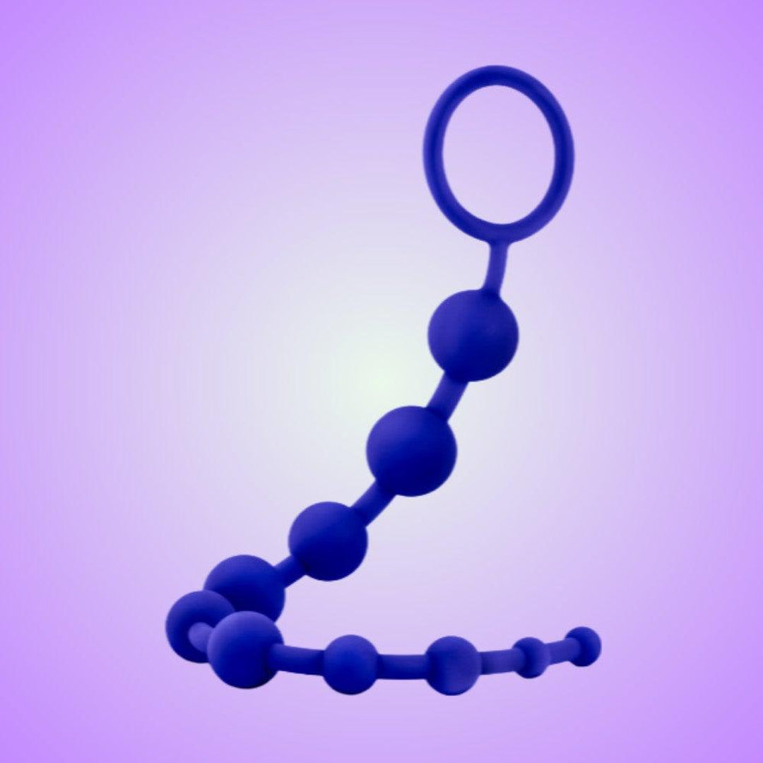 Luxe Silicone Anal Beads with 10 Beads - Indigo