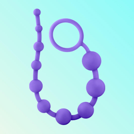 Luxe Silicone Anal Beads with 10 Beads - Purple 1080