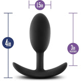 Luxe Wearable Vibra Slim Black Butt Plug - Medium