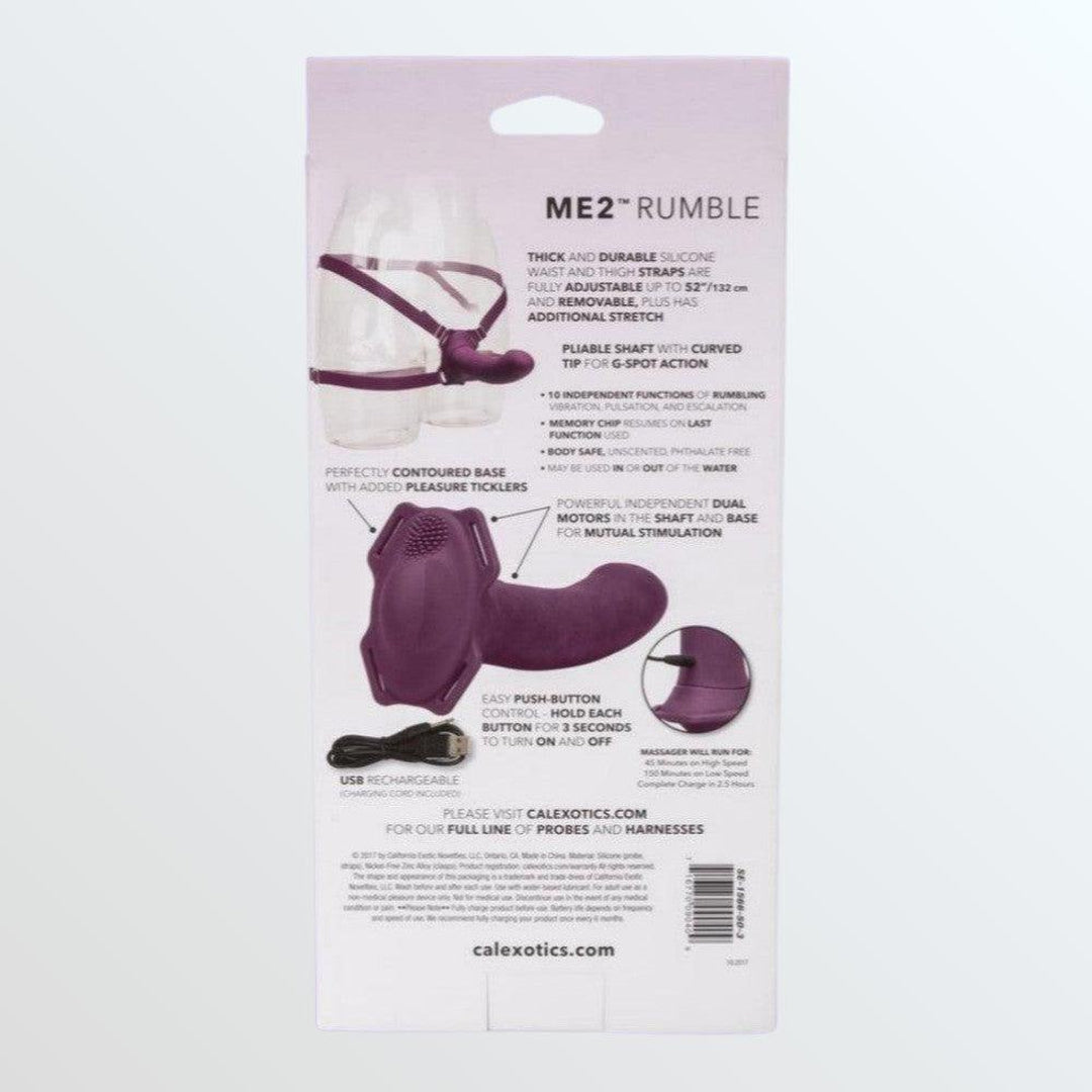 ME2 Rumble Probe Rechargeable Waterproof Silicone Strap-On Harness Vibrator