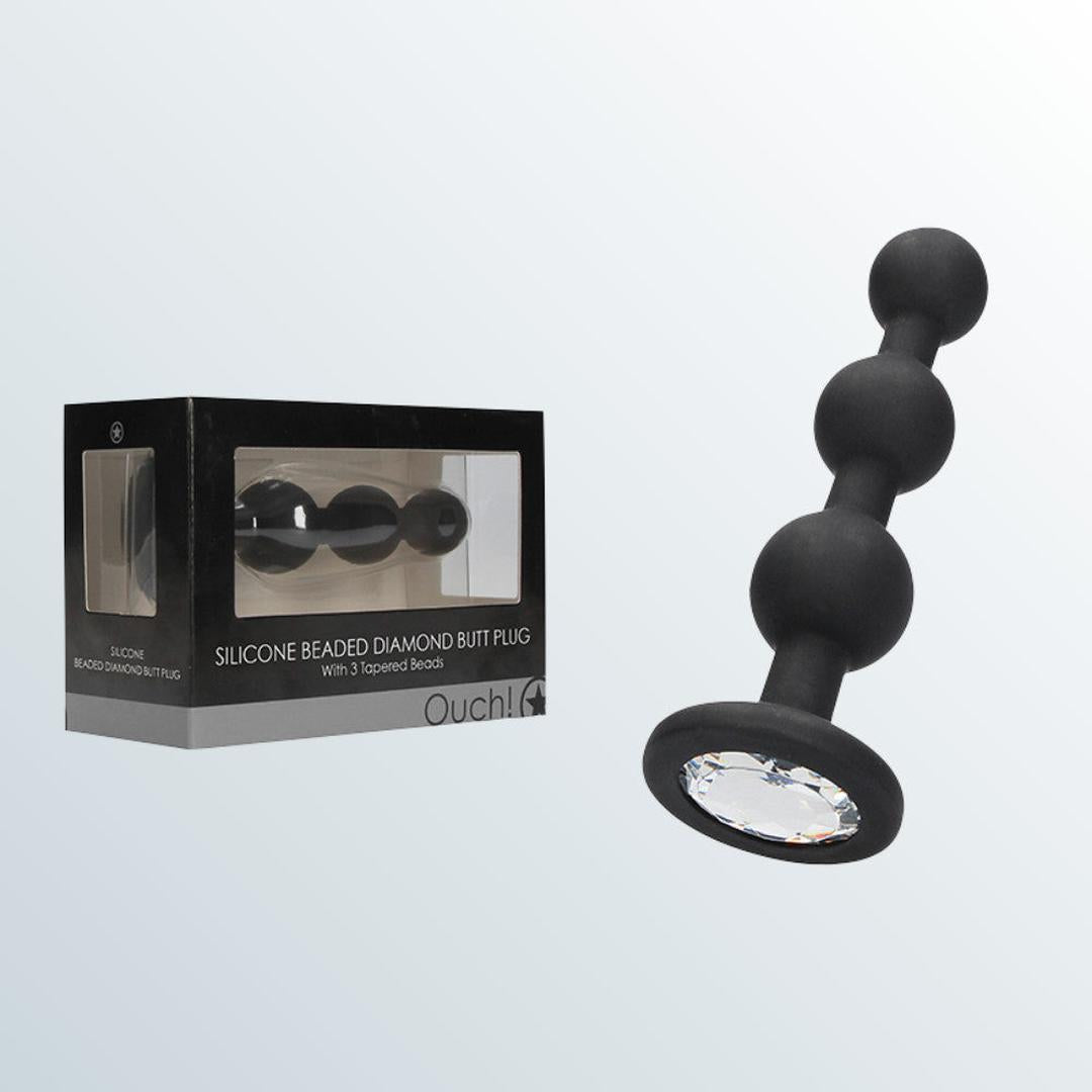 Ouch Silicone Beaded Diamond Butt Plug Anal Toy Condomania.com Ouch Silicone Beaded Diamond Butt Plug Anal Toy Condomania.com