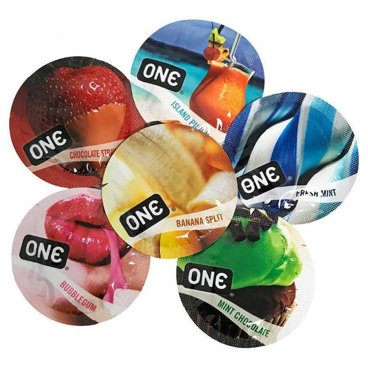 ONE Flavor Waves Condom Variety Pack (6 Different Flavors) 🍓🍌🍍 1080