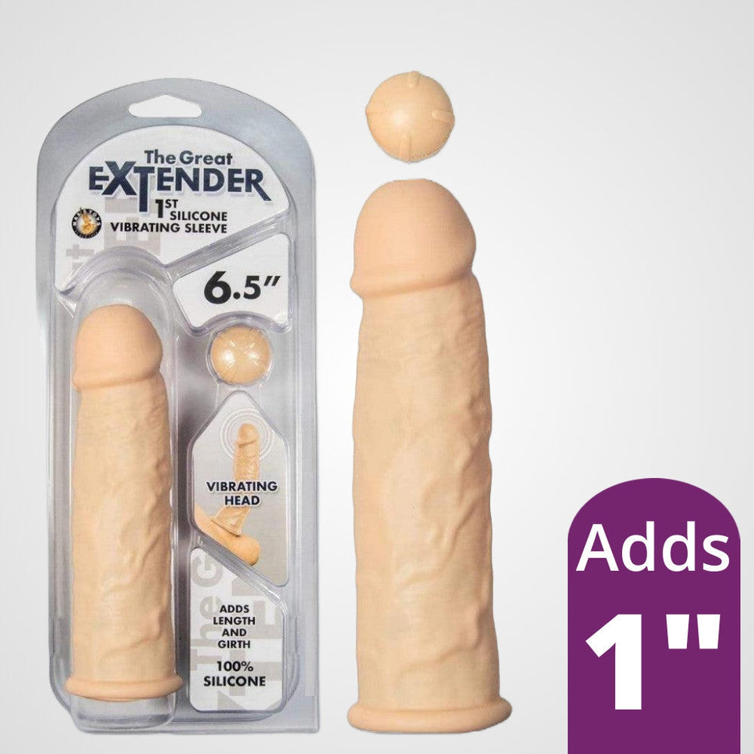 Vibrating Penis Sleeve Great Extender 6.5 White Adds 1 Inch Condomania.com Vibrating Penis Sleeve Great Extender 6.5 White Adds 1 Inch Condomania.com