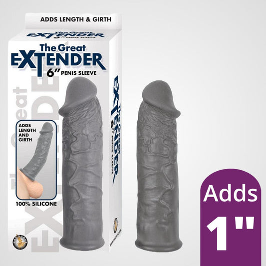 The Great Extender 6" Penis Sleeve - Grey 1080