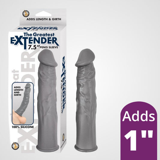 The Great Extender 7.5" Penis Sleeve - Grey 1080