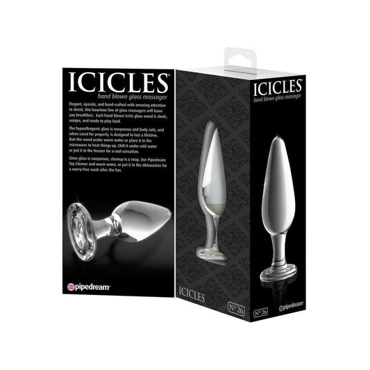 Pipedream "Icicles No 27" Clear Glass Butt Plug 1080