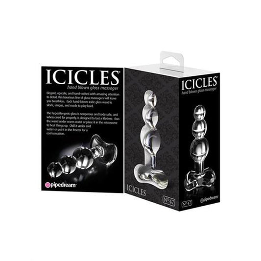 Pipedream "Icicles No 47" Clear Beaded Glass Butt Plug 1080