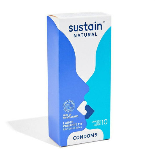 Sustain Comfort Fit Large Size Vegan Condoms | 10-Pack 1080