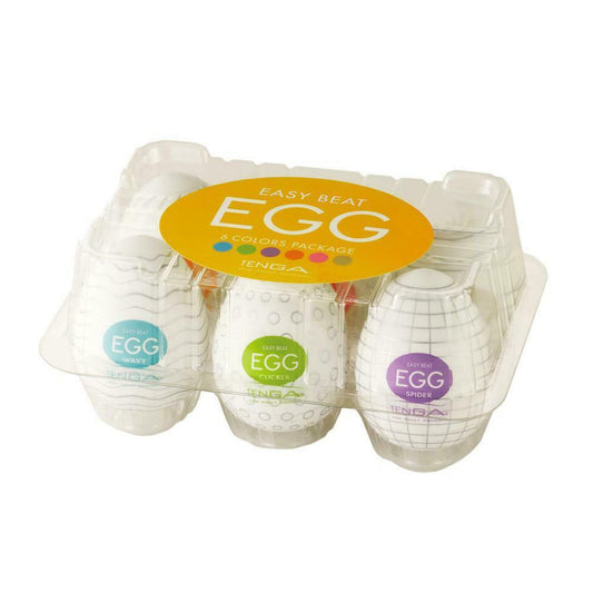 TENGA Egg Variety Pack - Regular Strength Penis Strokers (6 Pack) 1080