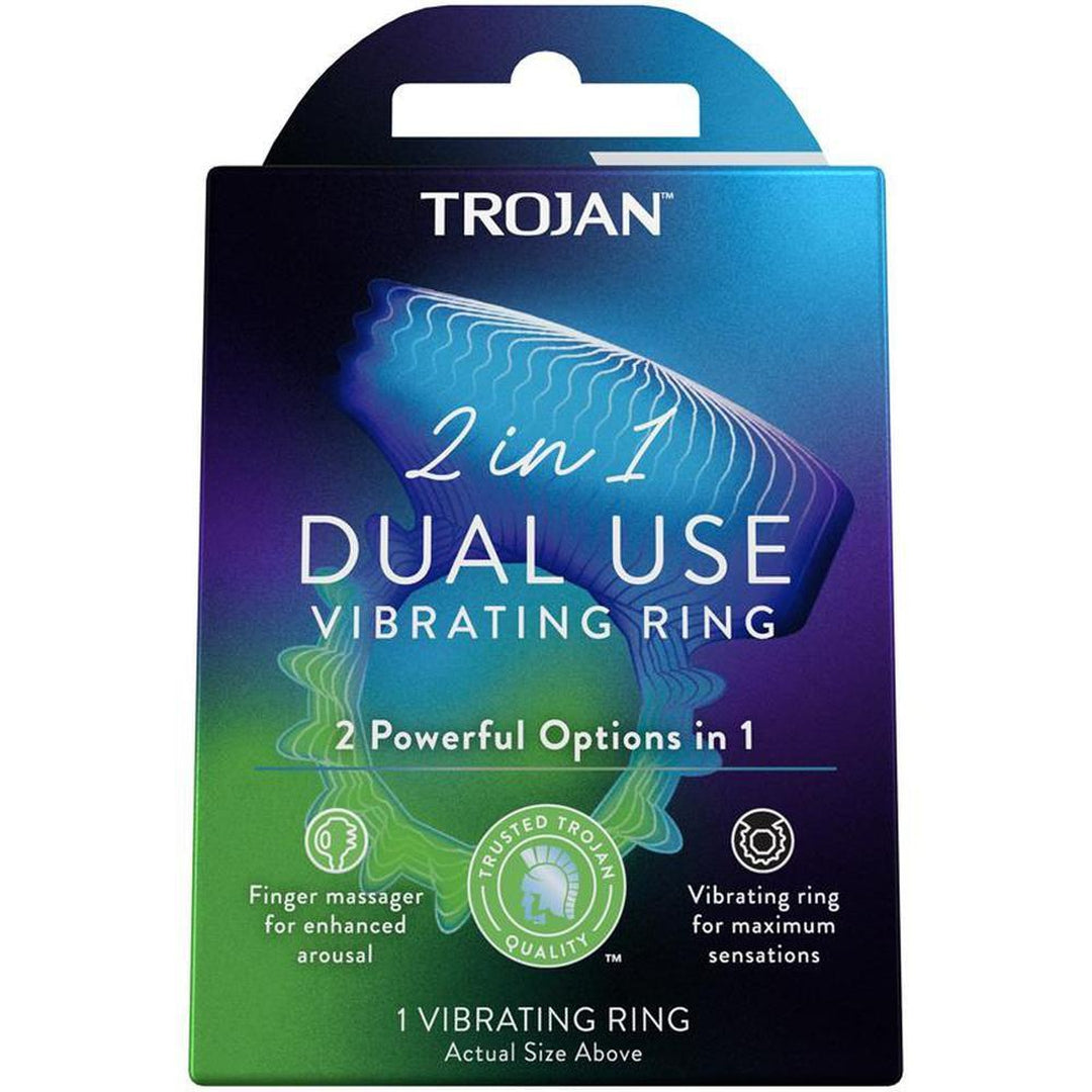 Trojan 2-in-1 Vibrating Ring and Finger Massager