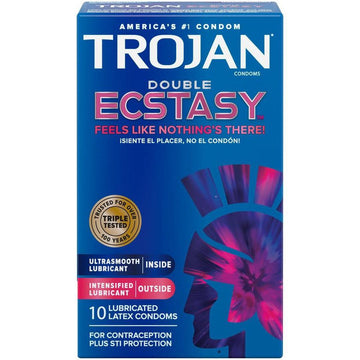 Trojan Double Ecstasy Ribbed Condoms | Dual Lubrication Condomania.com Trojan Double Ecstasy Ribbed Condoms | Dual Lubrication Condomania.com