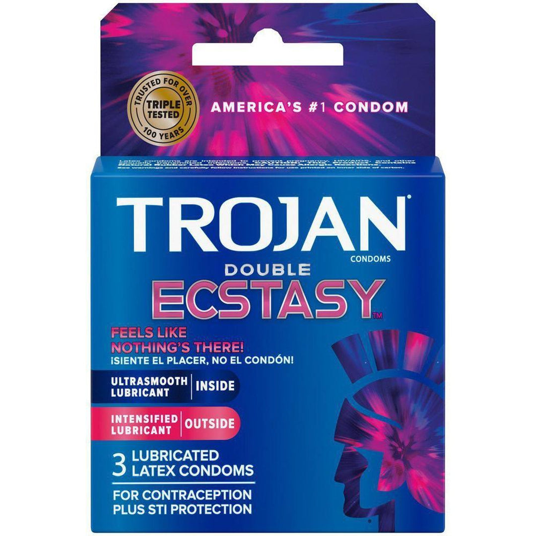 Trojan Double Ecstasy Ribbed Condoms | Dual Lubrication Condomania.com Trojan Double Ecstasy Ribbed Condoms | Dual Lubrication Condomania.com