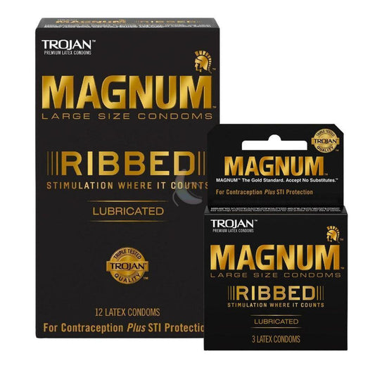 Trojan Magnum Ribbed Large Size Condoms 1080