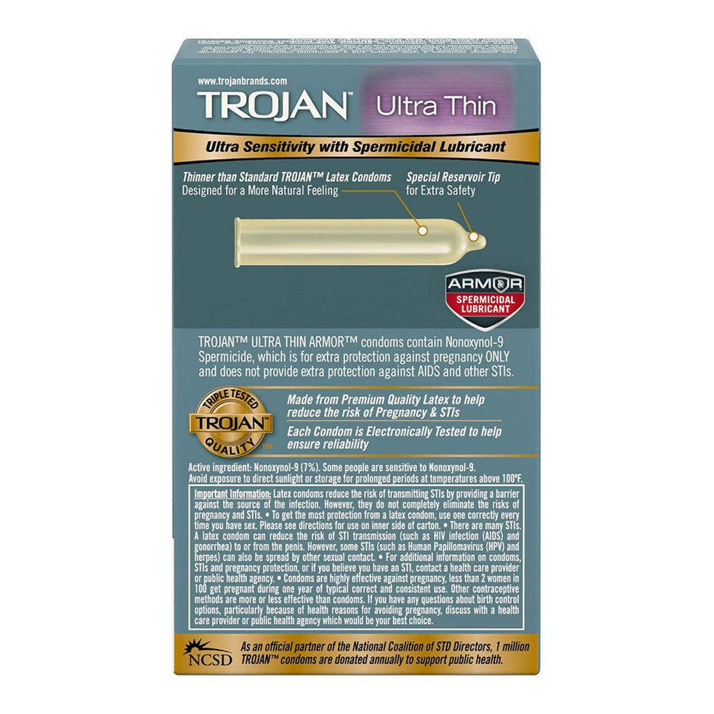 Trojan Ultra Thin Armor Condoms with Spermicide - Condomania.com