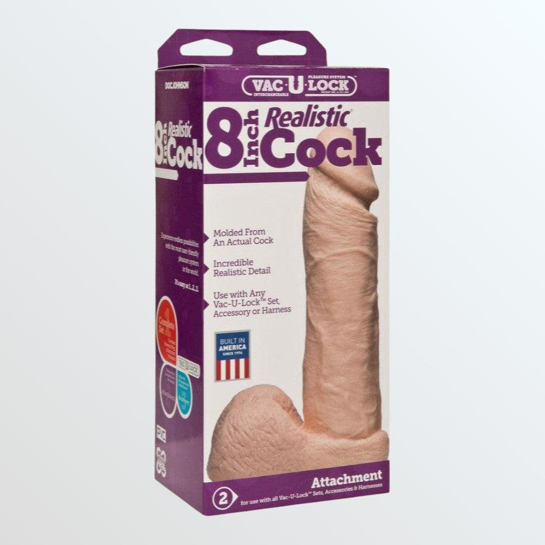 Vac-U-Lock 8" Realistic Cock for Harnesses