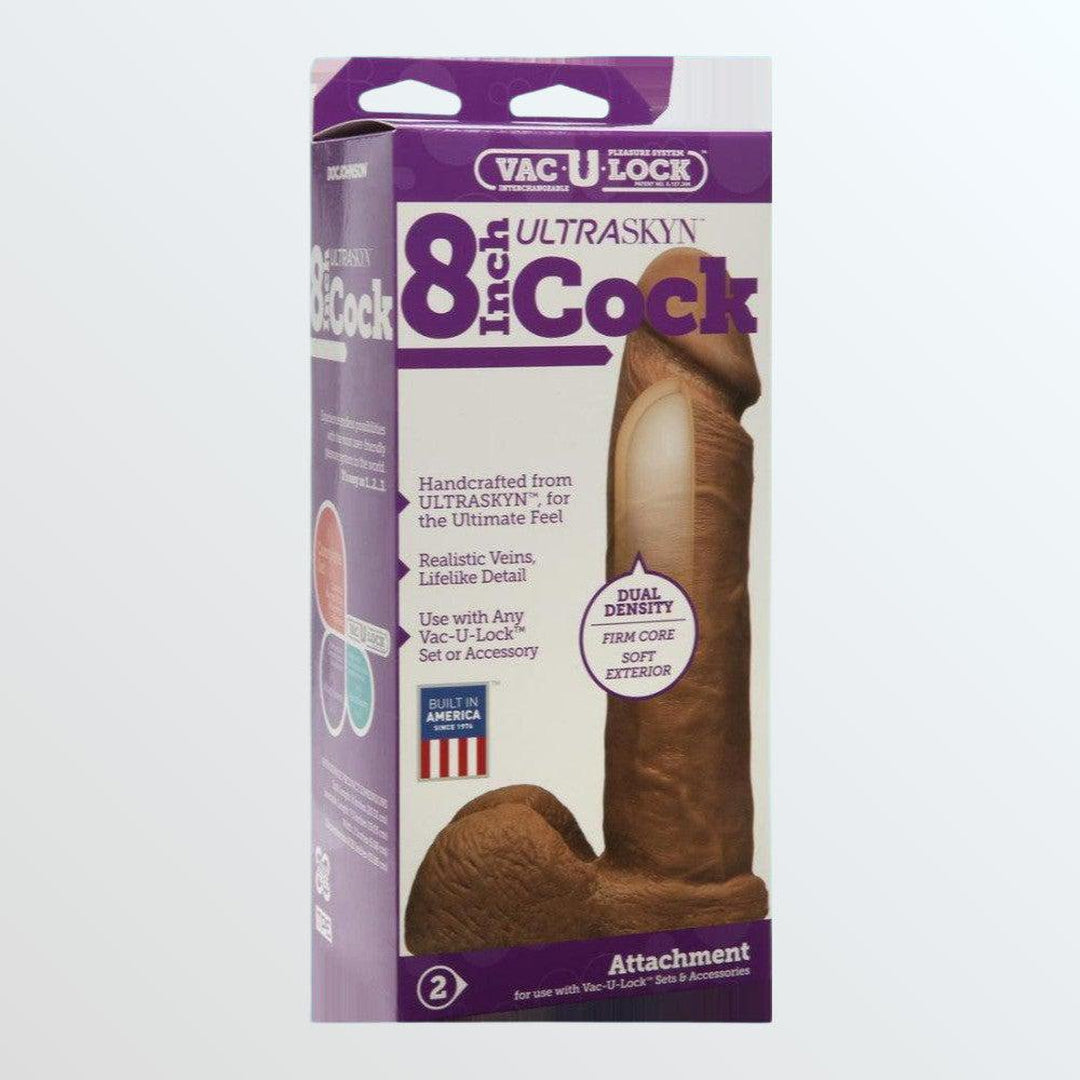 Vac-U-Lock 8" Ultraskyn Realistic Caramel Cock