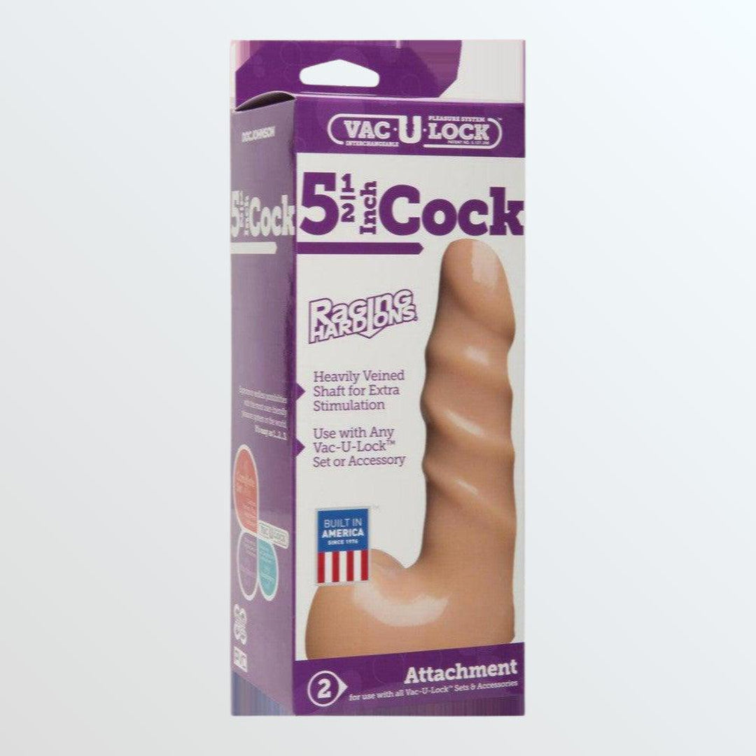 Vac-U-Lock Raging Hard - On 5.5" White Cock